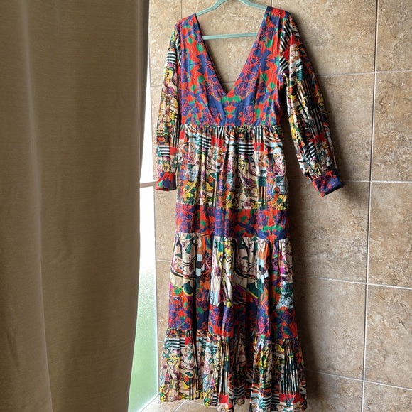 Anthropologie Dresses & Skirts - Anthropologie Roopa Pemmaraju Abstract Maxi Dress Pockets 100% Cotton Size M NWT